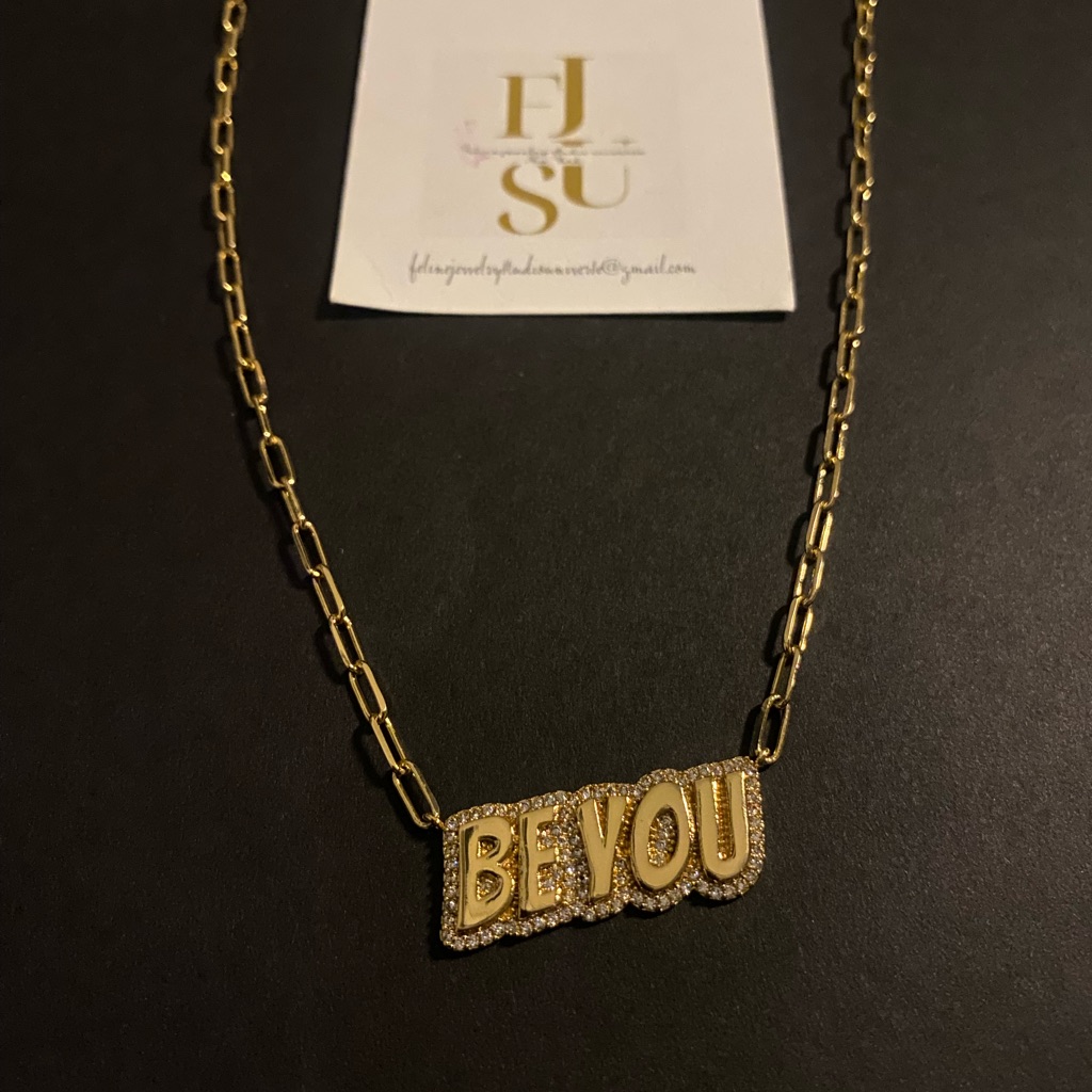 Handmade Gold Dipped 'Be You' Necklace By Fjsu